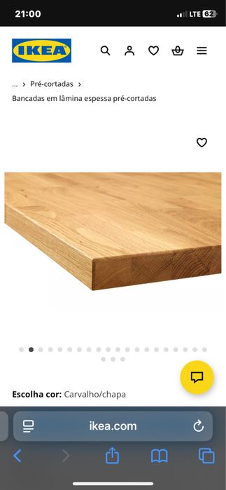 Bancada de Cozinha de Madeira Carvalho