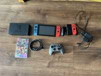 Nintendo switch + 3 joycon+pad+mario kart 8+dowod zakupu+micro sd