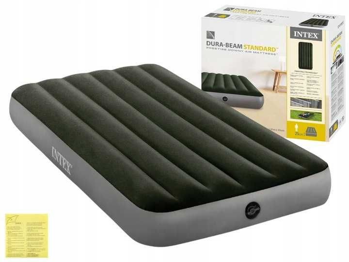 Materac Dmuchany Welurowy Jednoosobowy Łóżko 191x99x25 Intex