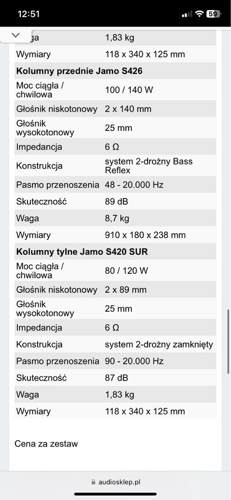 Kino domowe Pionier vsx-520 z odtwarzaczem dvd i kolumnami Jamo