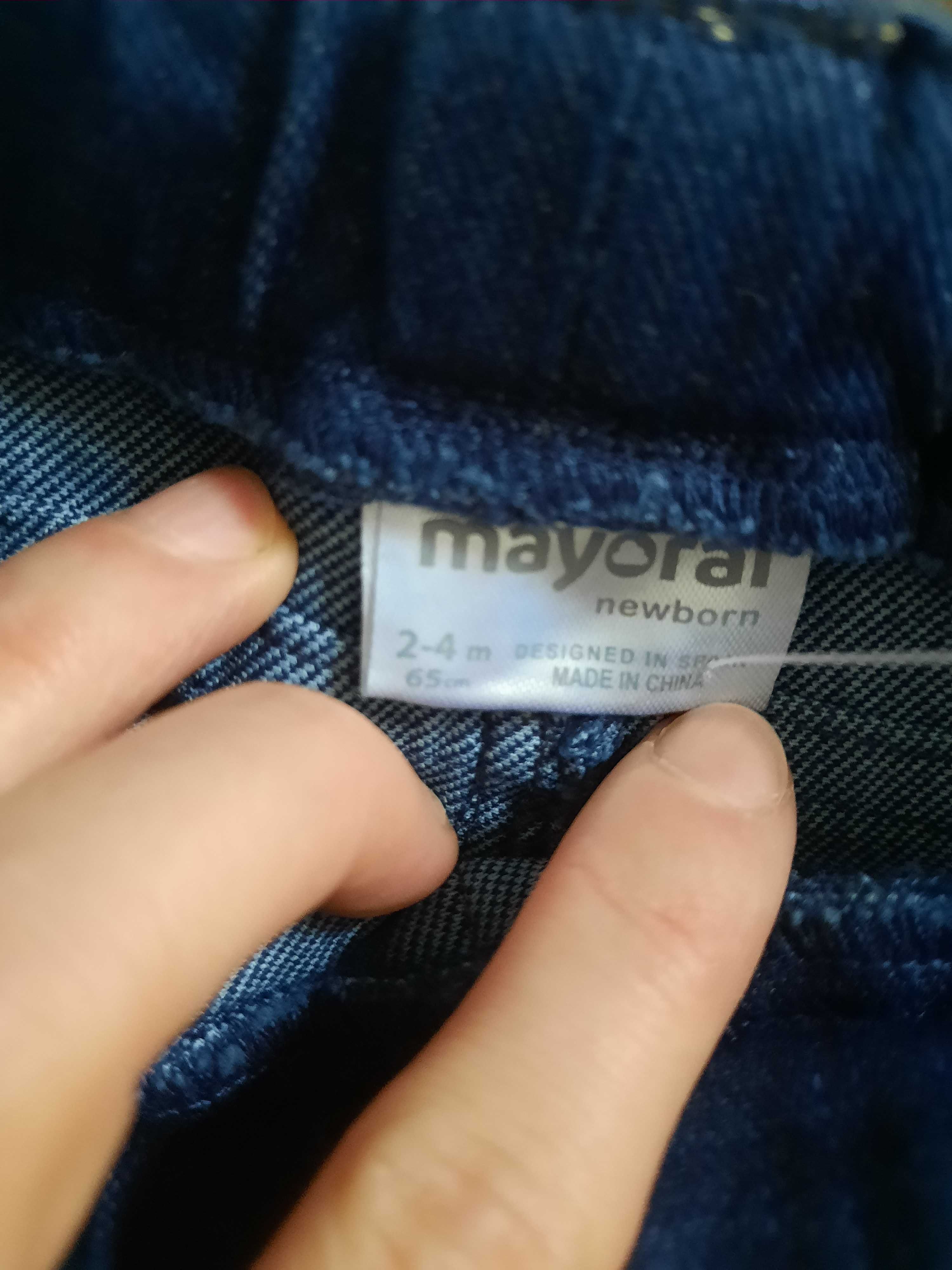 Mayoral zestaw nowy spodnie jeansy sweter prążek 62 68 dla dziewczynki