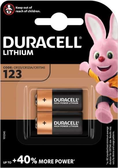 Литиевые батарейки Duracell High Power 123 3 В CR123 / CR123A 2 шт