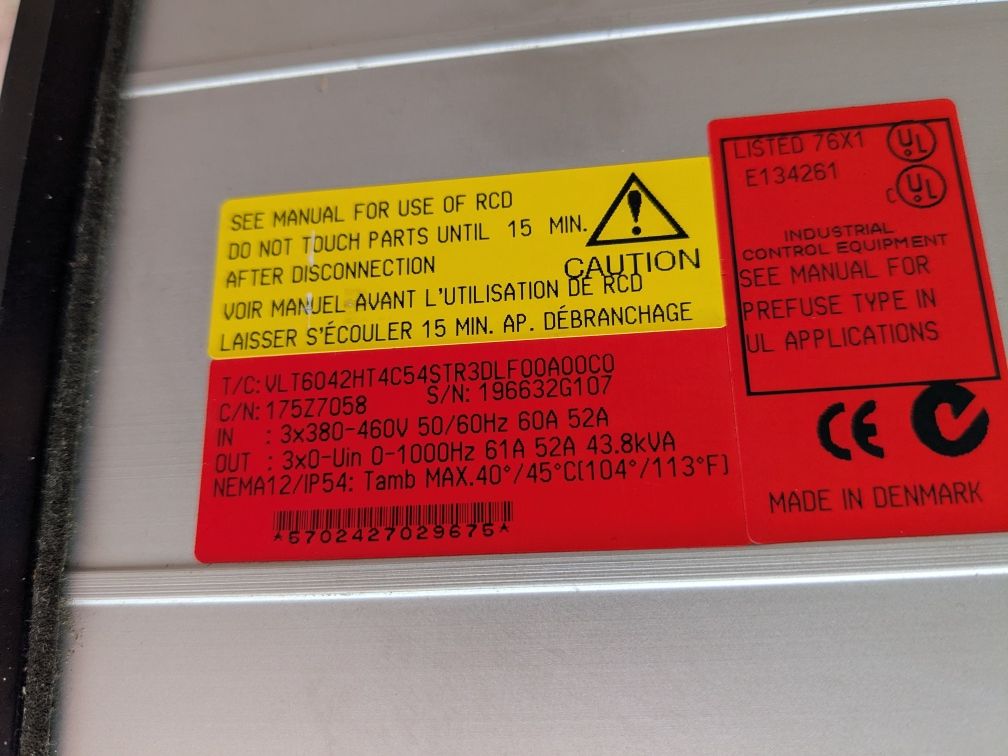 Falownik Danfoss Vlt 6000 Vlt 6042 30kW 22kW 43,8kVA 61A