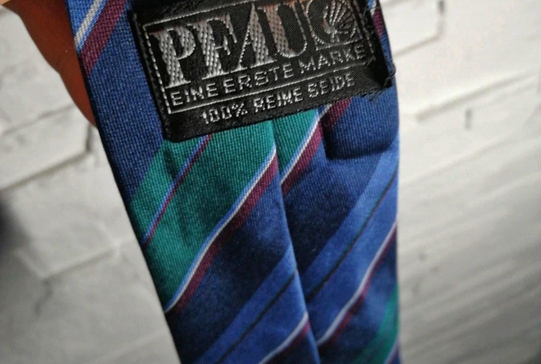 Vintage PRL krawat Pfau