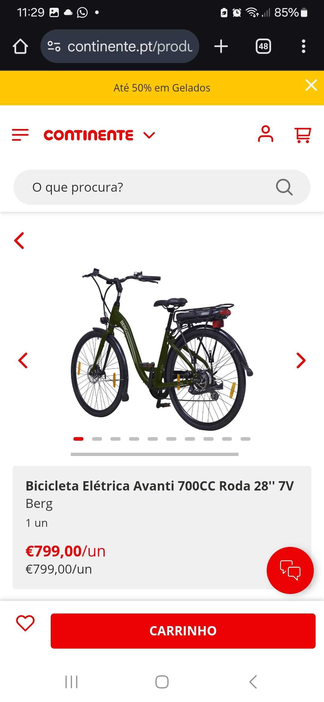 Bicicleta Elétrica Citadina Berg