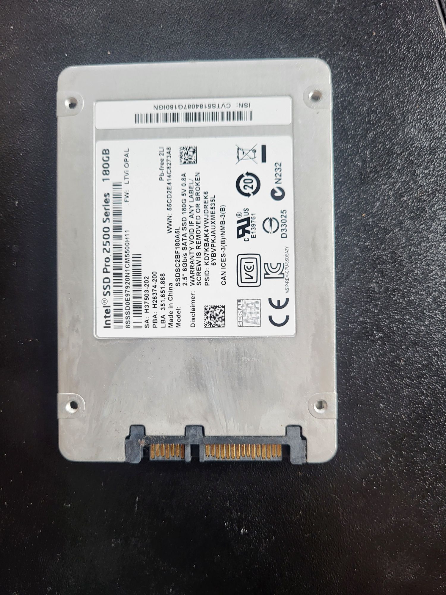 Sprzedam uszkodzony dysk Inte 180 GB Pro 2500 Series