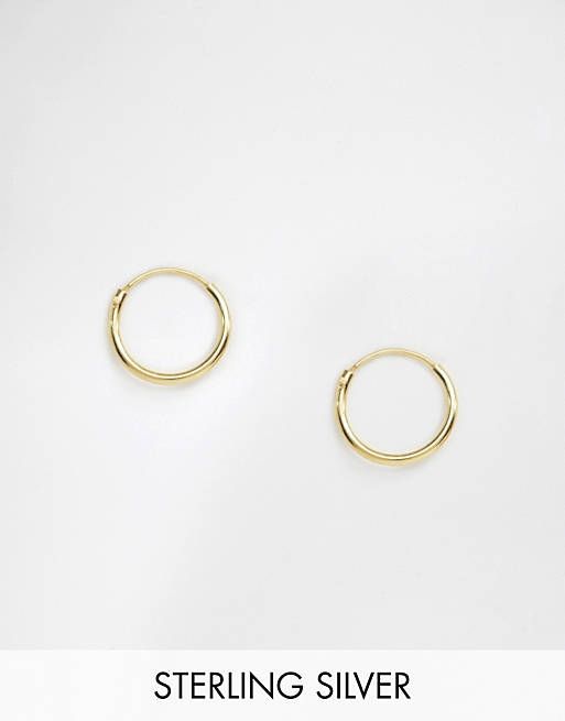 ASOS DESIGN Złote kolczyki koła 12 mm pozłacane