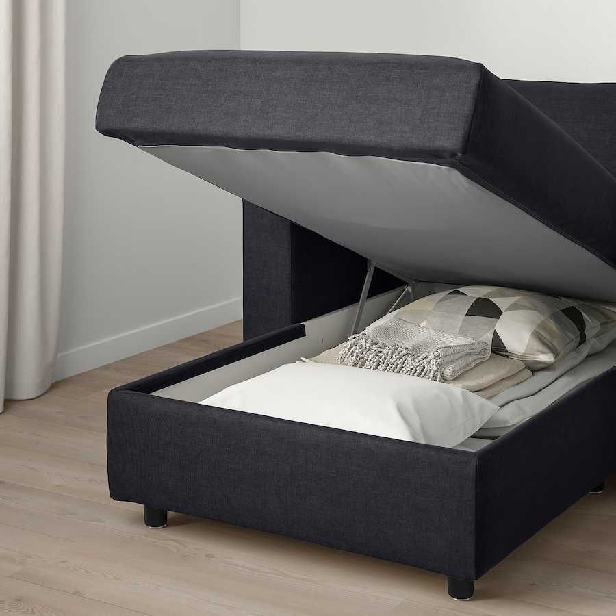 Chaise longue, c/braços largos/Saxemara azul-preto VIMLE