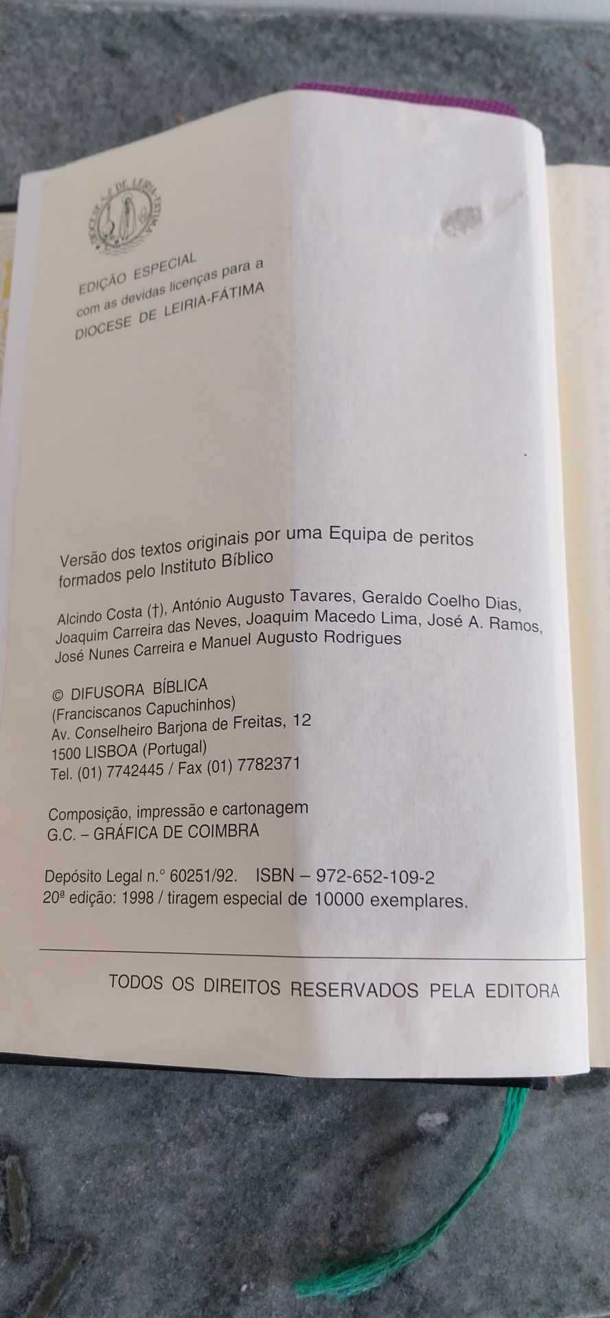 Bíblia Sagrada, Capa Dura "Diocese de Leiria-Fátima em Sínodo"