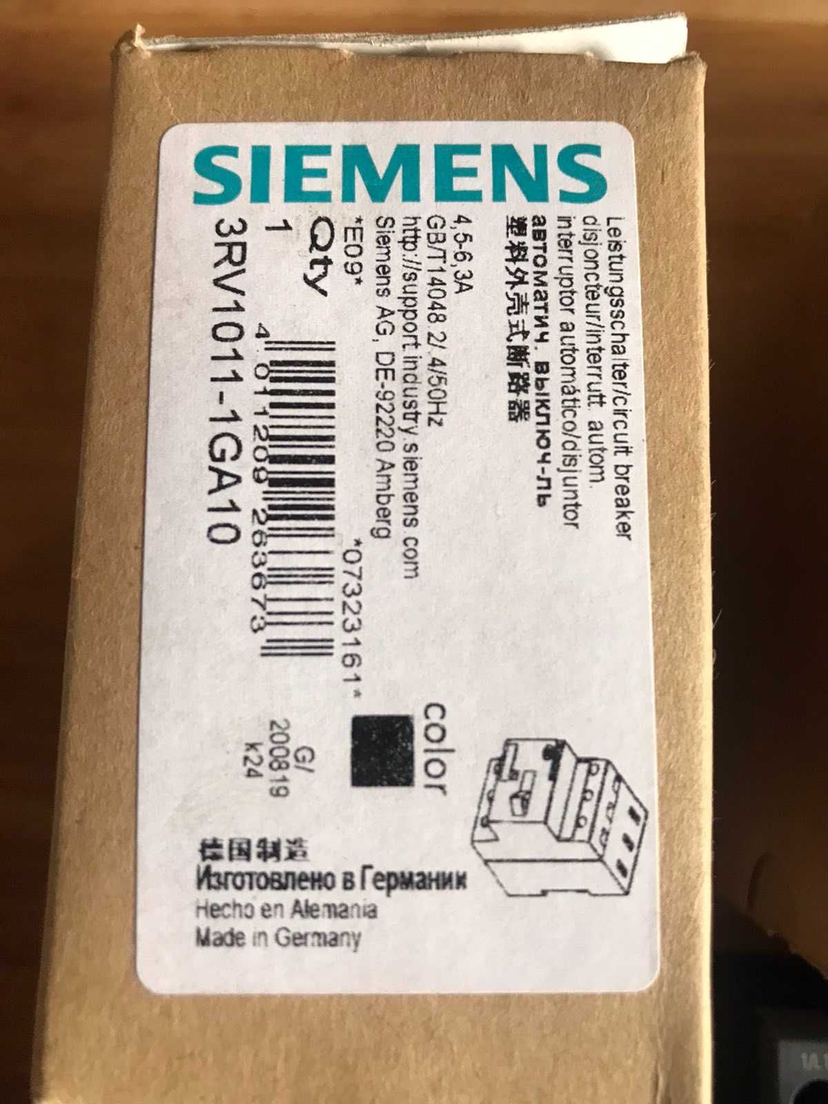 Автоматичний вимикач (Автомат) Siemens AG, DE92220 Amberg / Schneider