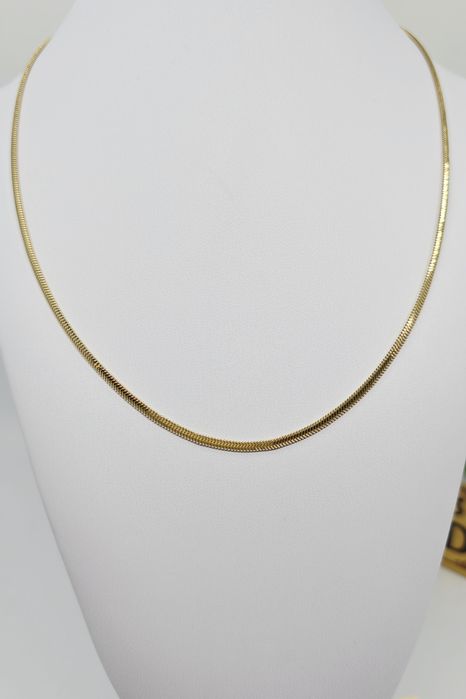 Złoty łańcuszek splot żmijka płaski próba 585 14k