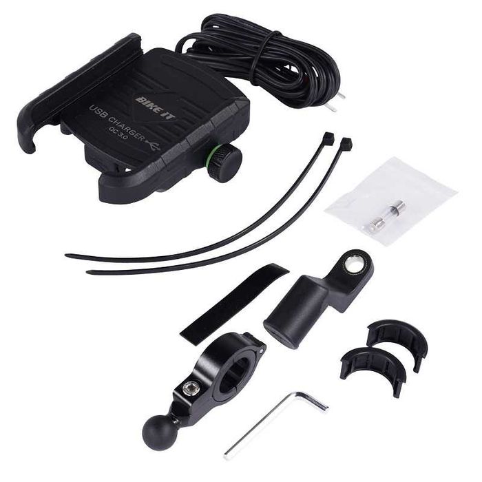 Suporte telemóvel com carregador rápido smartphone mota moto