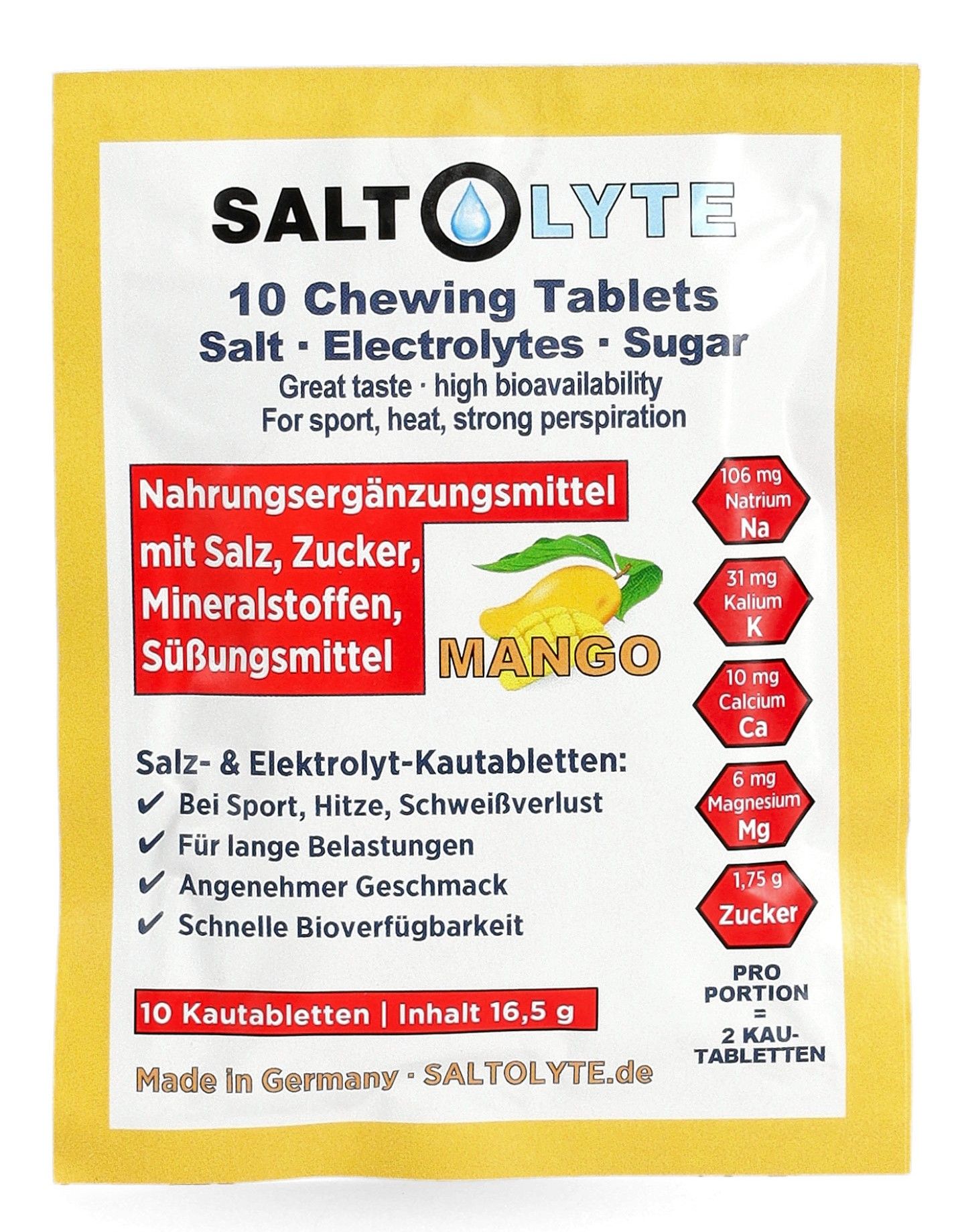 Elektrolity Saltolyte Chewing Tablets 10 - mango