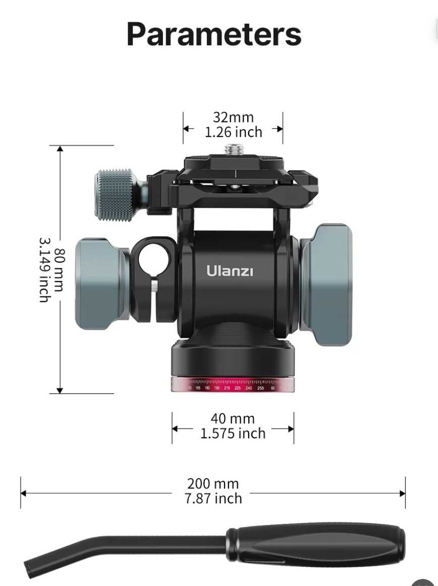 Новая панорамная штативная гидравлическая видео головка Ulanzi U-190
