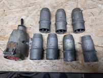 Wtyczki siłowe 16A, metal, cztery bolce ( szt. 7+1)