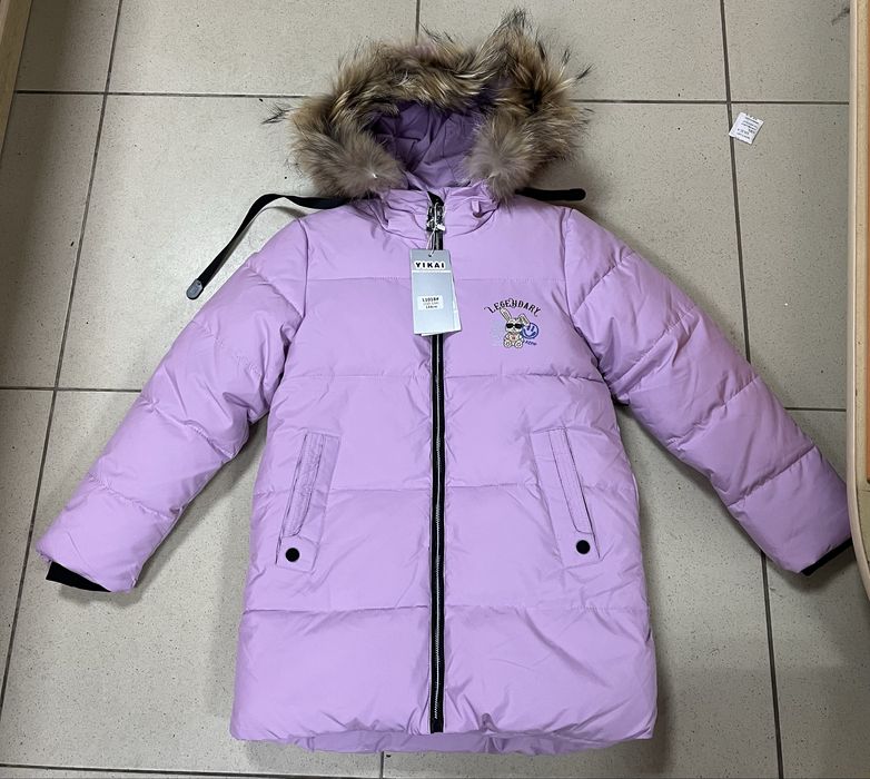 Куртка зимова , нова капюшон з хутром песця