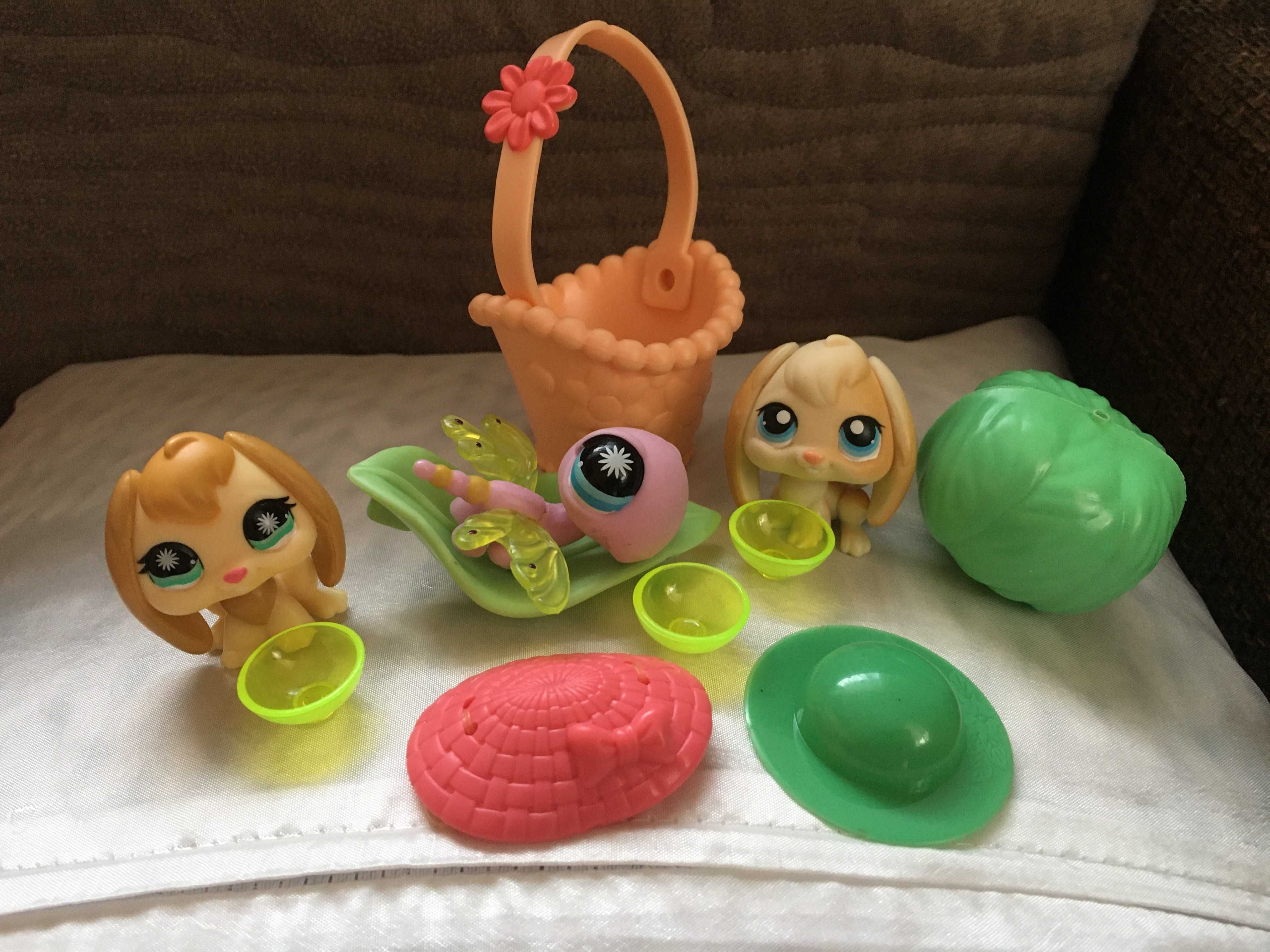 Littlest Pet Shop LPS królik #864, ważka #865, króliczek #95 + dodatki