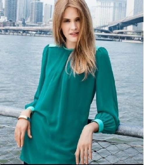 H&M szmaragdowa morska Bluzka tunika oversize r. 34 36 też ciążowa