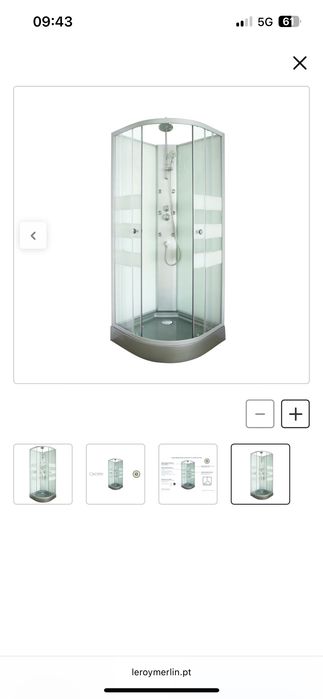 Cabine de hidromassagem AMÉLIA cinzento 80X80CM