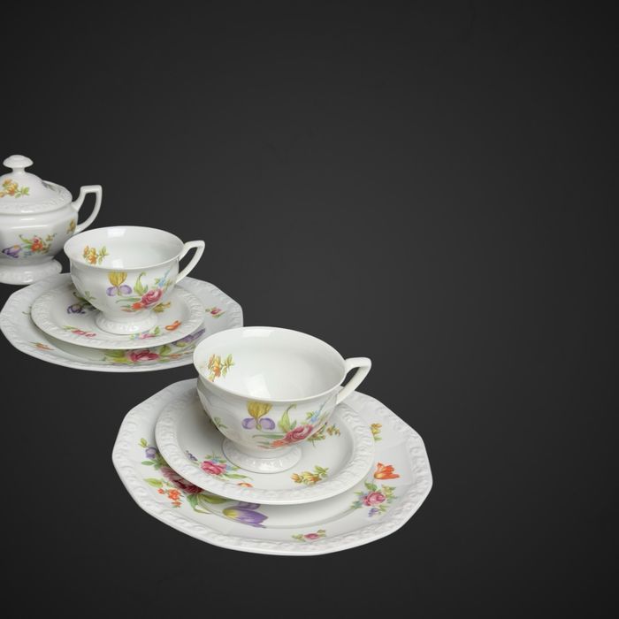Serwis kawowy Rosenthal biała maria bukiet letni sommerstraus B4/12145
