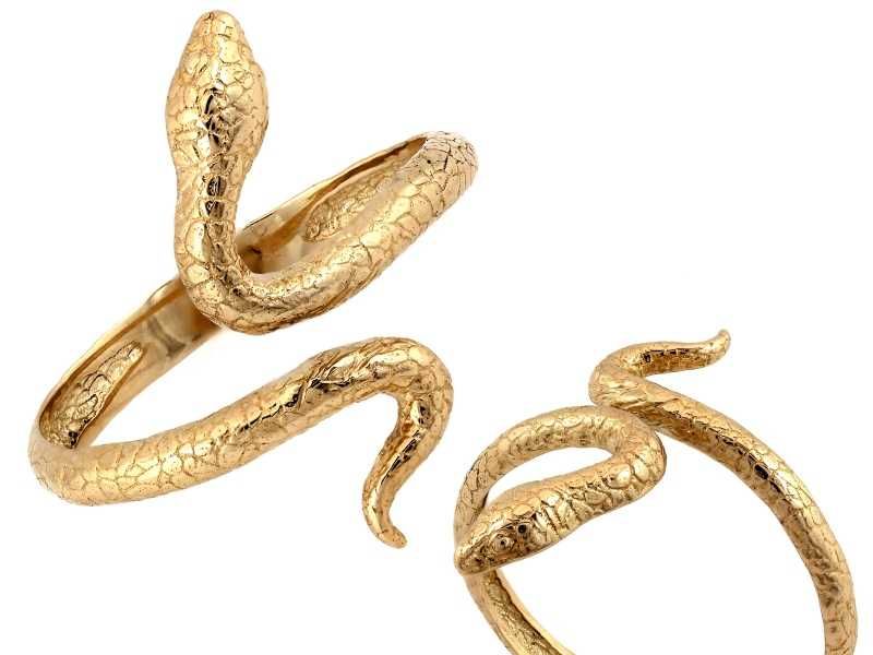 Duży złoty pierścień wąż żmija roz.19 pr,.585