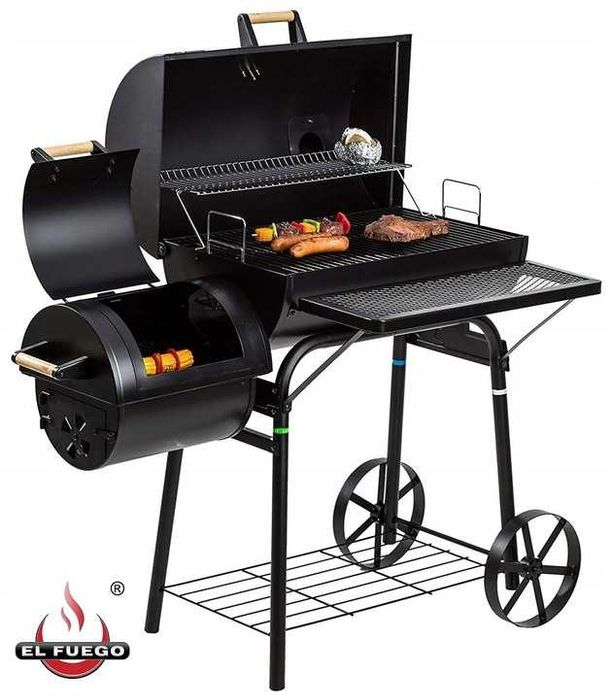 Grill węglowy z funkcją wędzarki  EL FUEGO DAKOTA 66x41cm STABILNA !