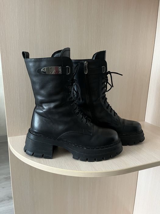 Ботінки чорні кожані