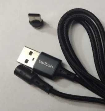 NOWY kabel Twitch Magnetyczna Końcówka 2 metry USB - C lub Micro USB B