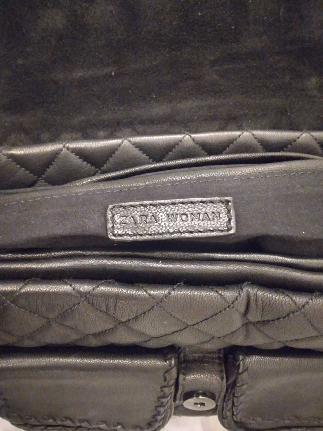 Skórzana pikowana torebka na ramię firmy Zara