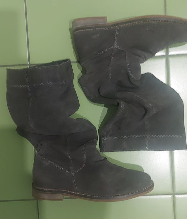 Фирменные замшевые сапоги -ботфорти(Италия)