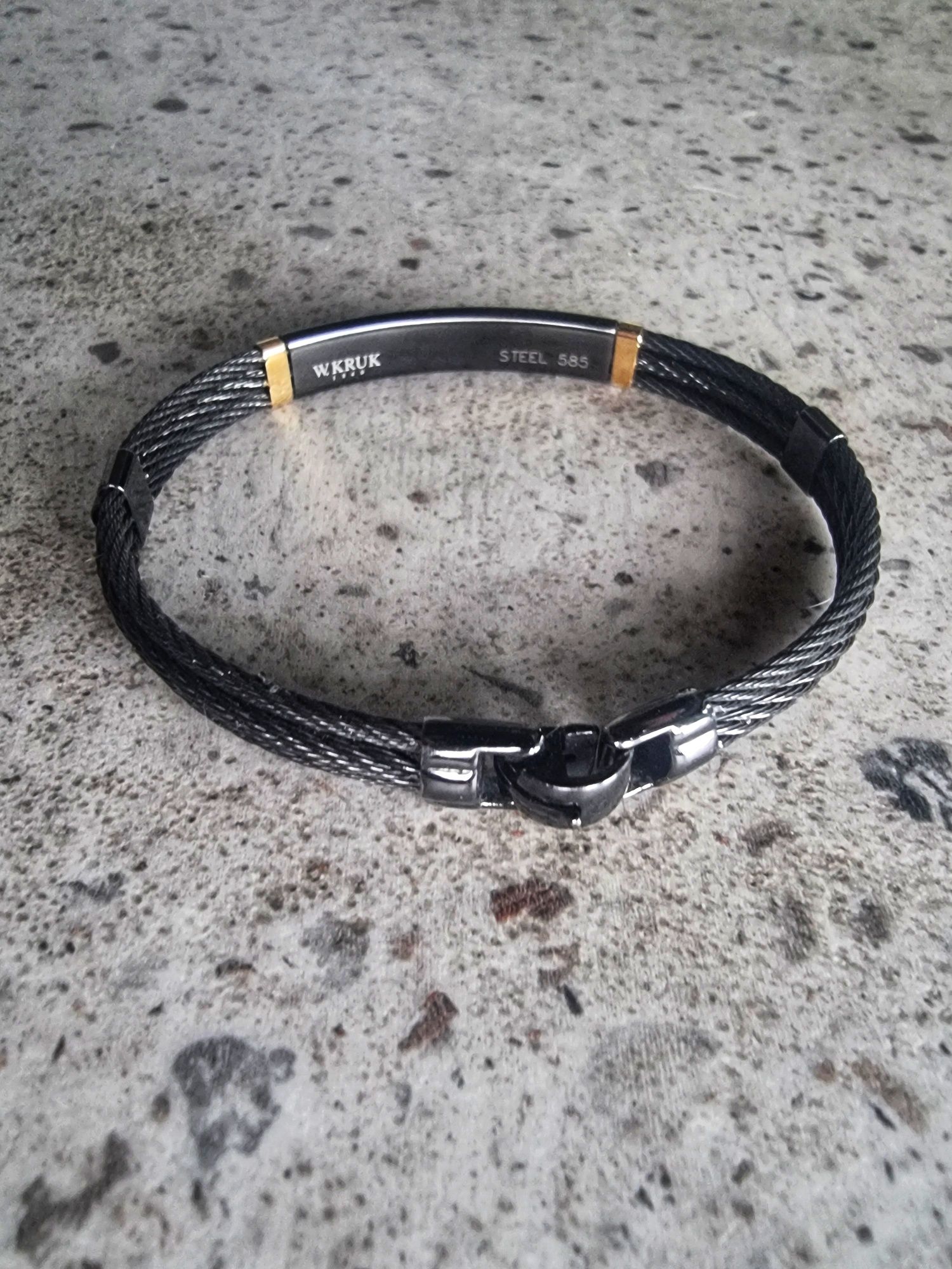 Bransoleta złota W.KRUK steel złoto 585 i stal - prywatnie