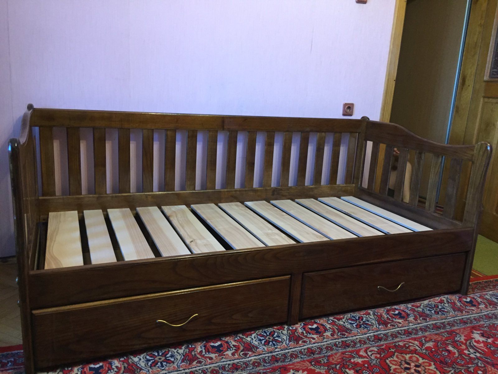 Дерев'яне ліжко із шуфлядами, для підлітка,розмір 190×90 см