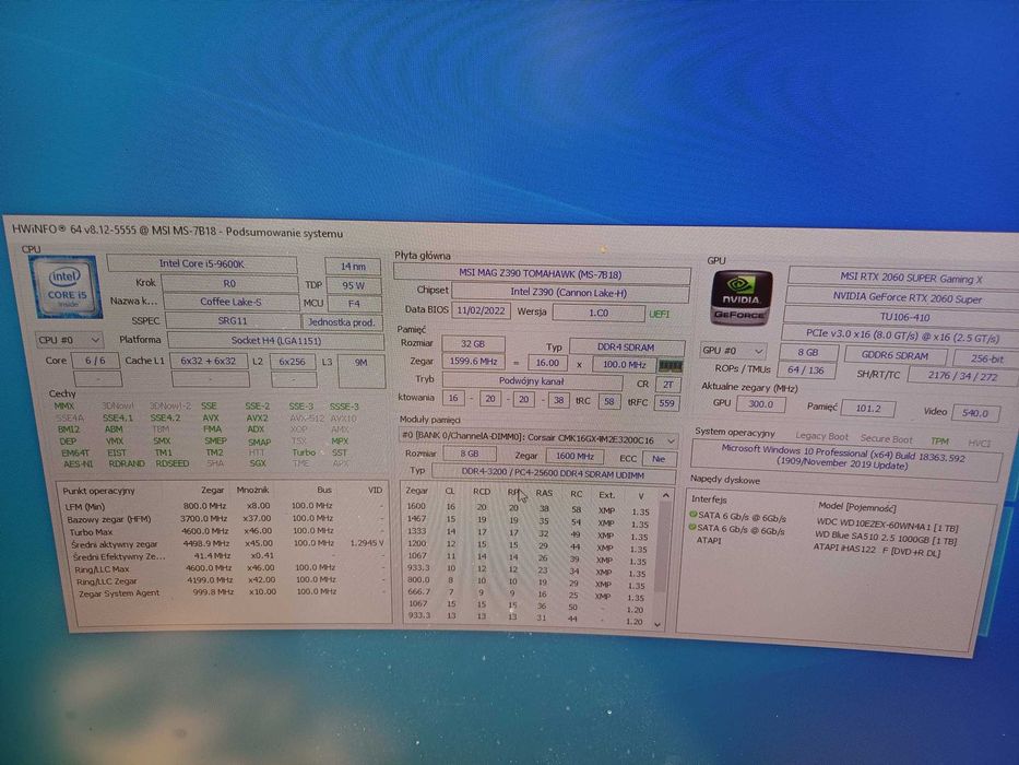 Komputer stacjonarny i5-9600k z RTX 2060 Super