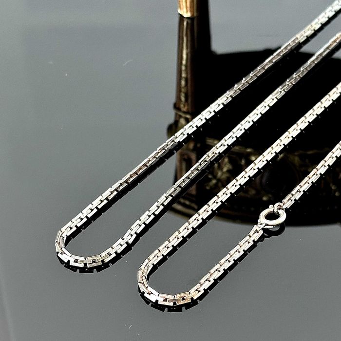 Srebrny łańcuch Art Deco z ok. 1920 roku, wykonany z srebra próby 835