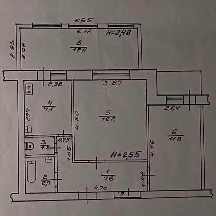 Продается 2-х комнатная квартира 1/9, Алексеевка Монтажная 12 (87560)