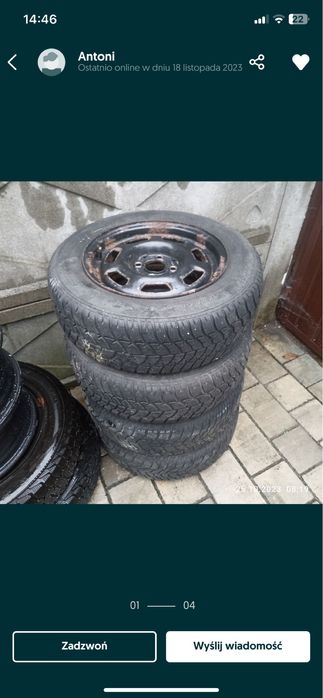 Szprzedam komplet kol do auta  w dobrym stanie zimowe