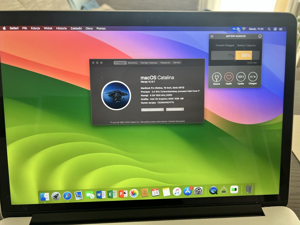 Apple Macbook Pro 15” proc i7  A1398  Geforce GT