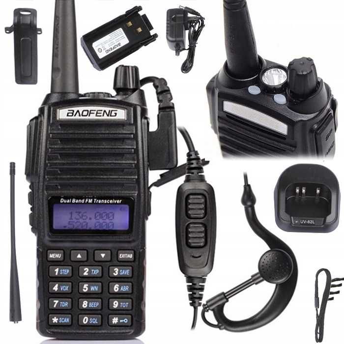 Baofeng UV-82HTQ 8W Radio SKANER POLICJA POGOTOWIE Rozblokowany!
