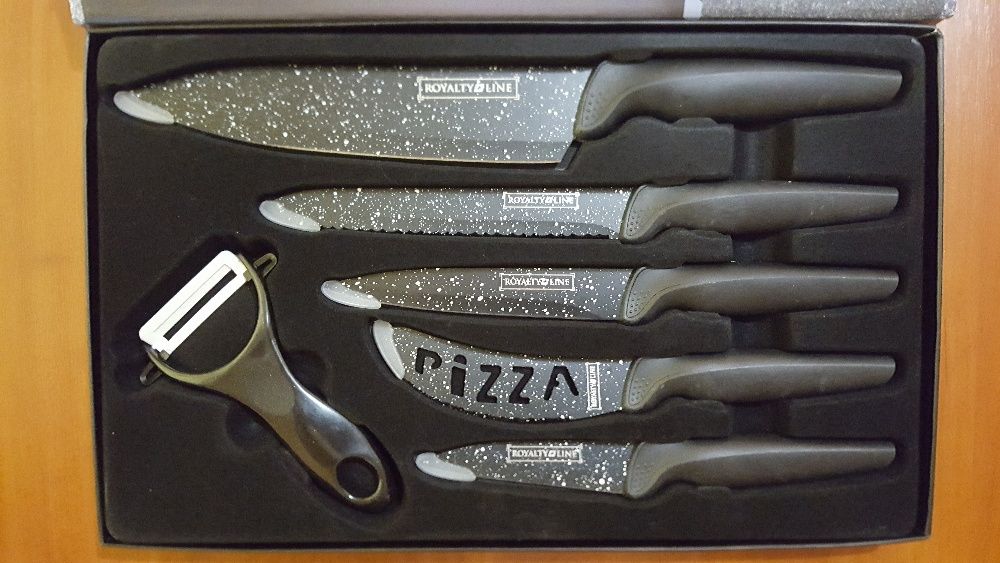 Набір ножів Royalty line 5 pcs knife set marble coating RL-MB5N
