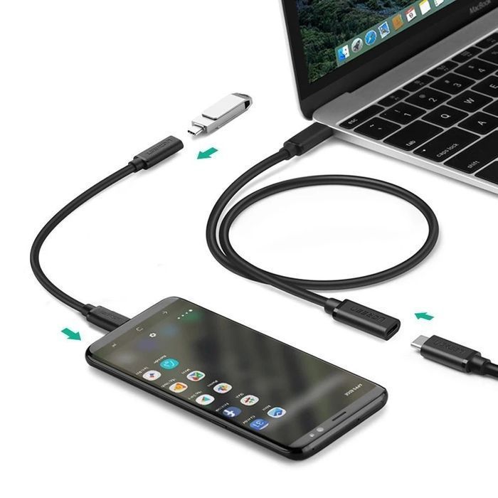 Ugreen kabel przedłużacz USB C 3.1 (żeński) - USB C 3.1 (męski) 0,5m