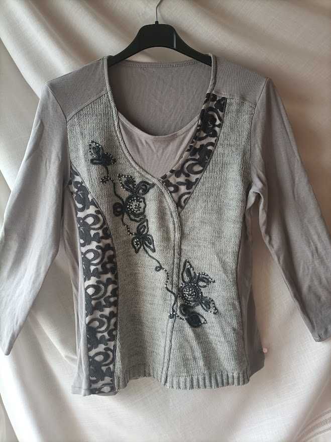 Camisola de malha com bordados