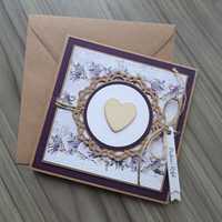 Kartka ślubna w odcieniach fioletu personalizowana