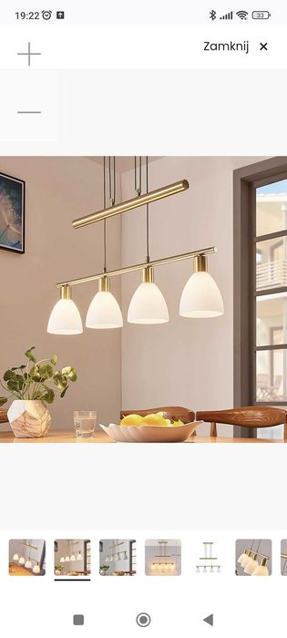 Lampa wisząca Lindby Simeon, kolor mosiądz, szkło, 73 cm, E14