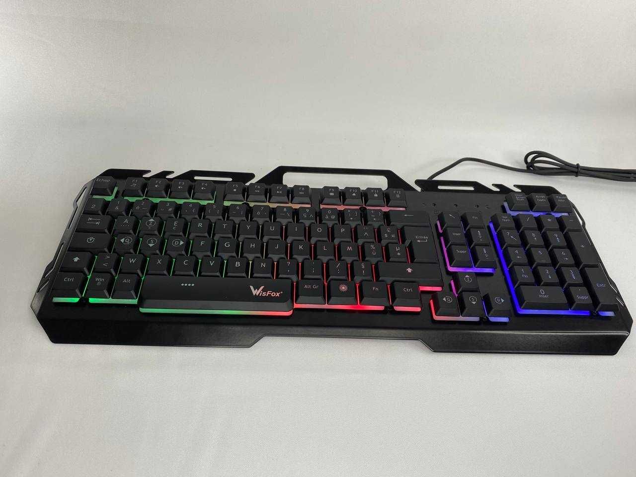 Игровая металическая клавиатура WisFox RGB подсветка