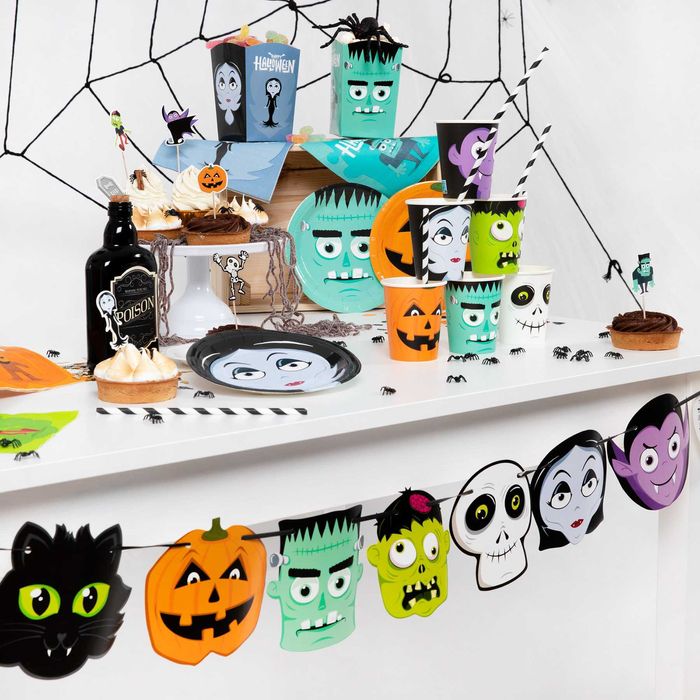 Dekoracje do muffinek toppery na tort "HALLOWEEN MONSTERS" 1opak/7szt.
