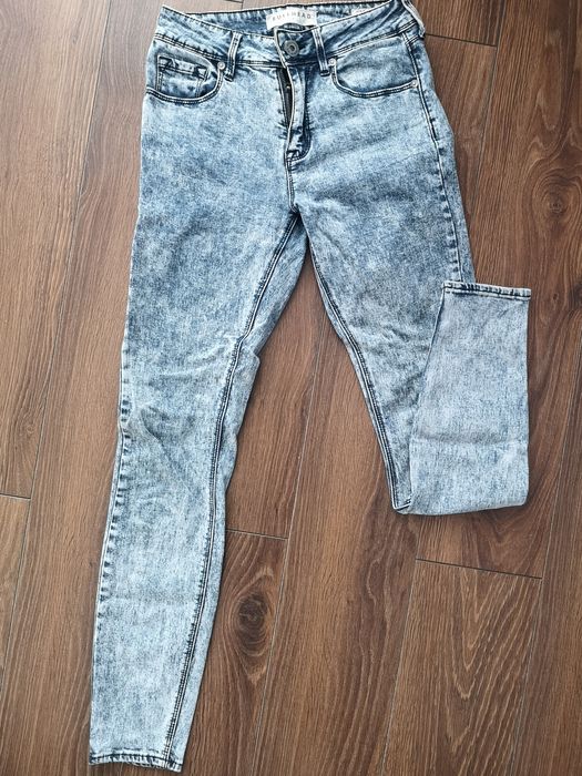 Jeansy skinny marmurkowe, XS