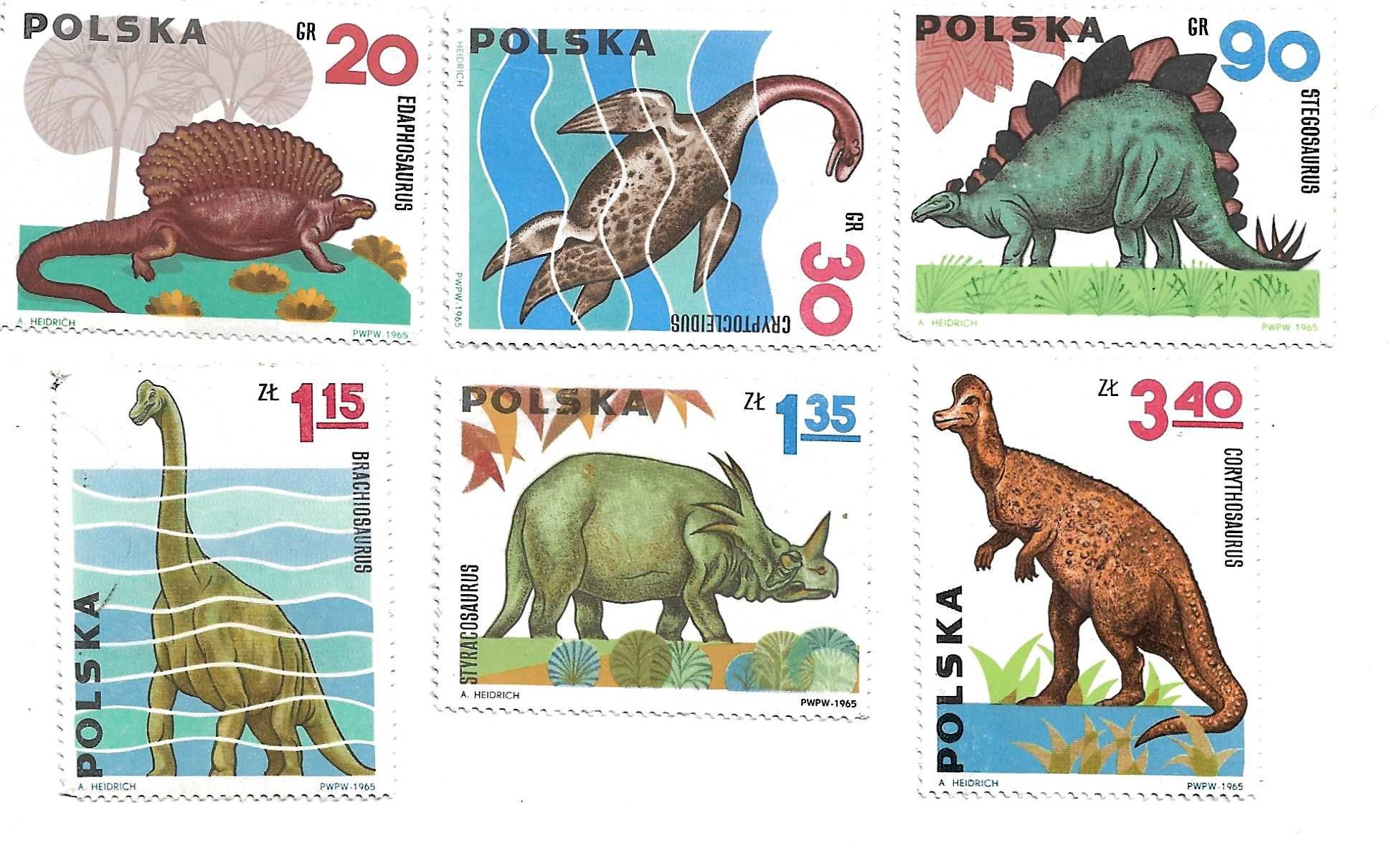 Znaczki polskie  Dinozaury  z przed epoki lodowcowej  "02"