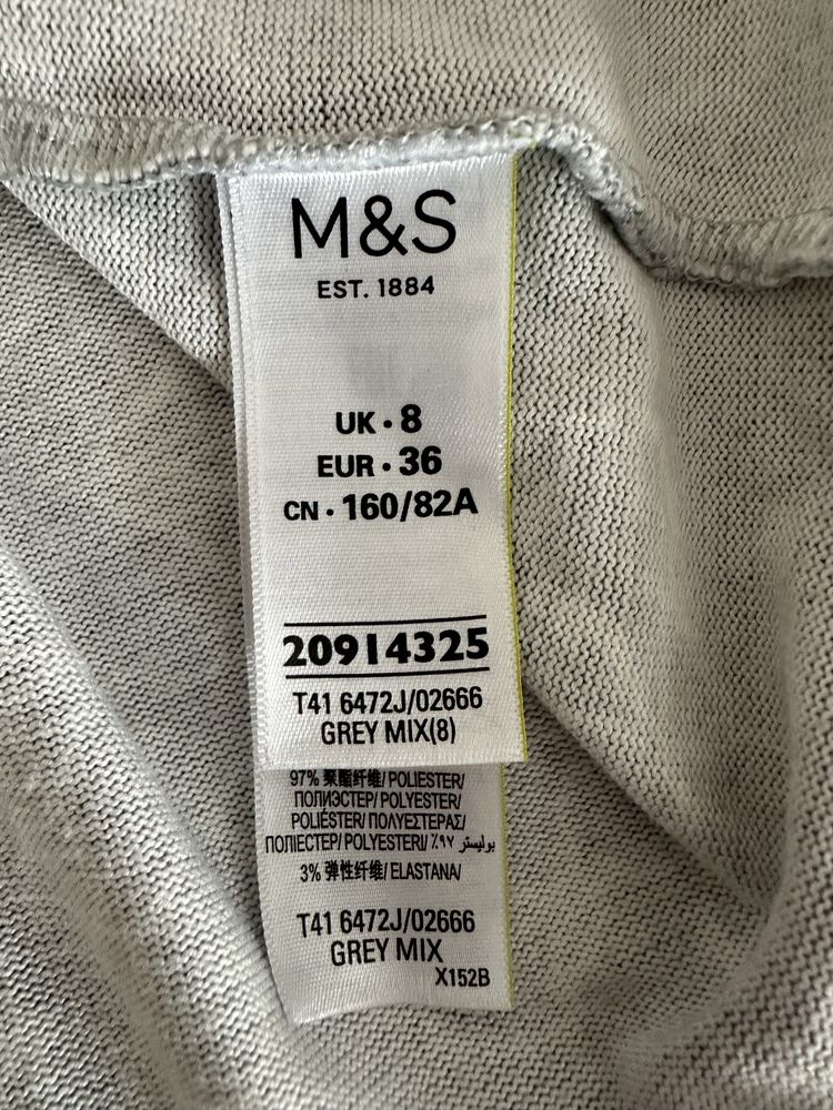 Marks&Spencer 8/36 S sweter szary we wzory jak nowy