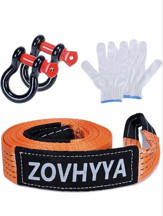 Kit Cinta de Reboque ZOVHYYA + Manilhas e Luvas