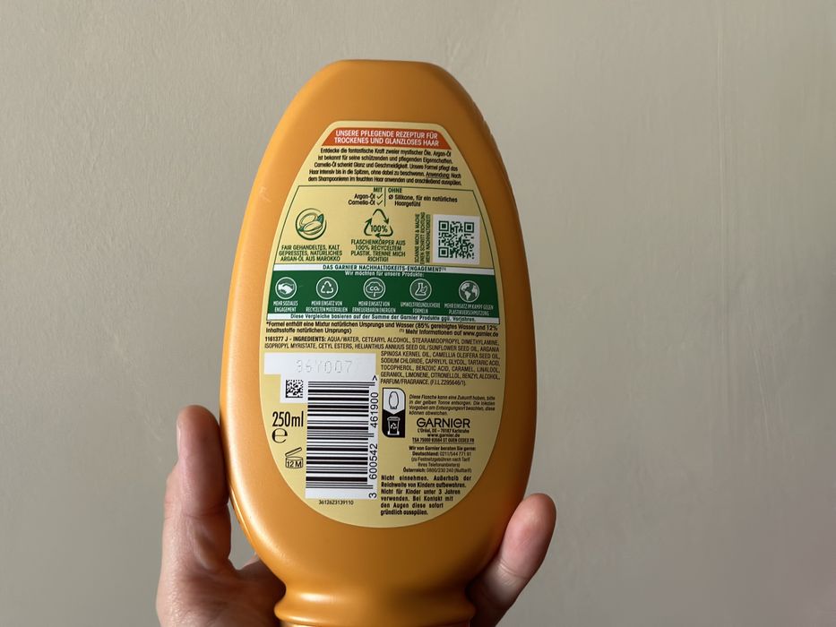 GARNIER ополіскувач для волосся з аргановою олією